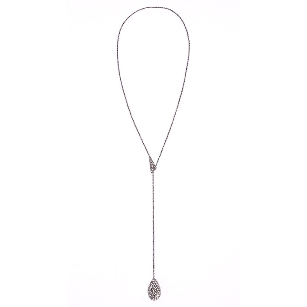 ALEXIS BITTAR • Crystal Teardrop Lariat Necklace - Picture 2 of 8